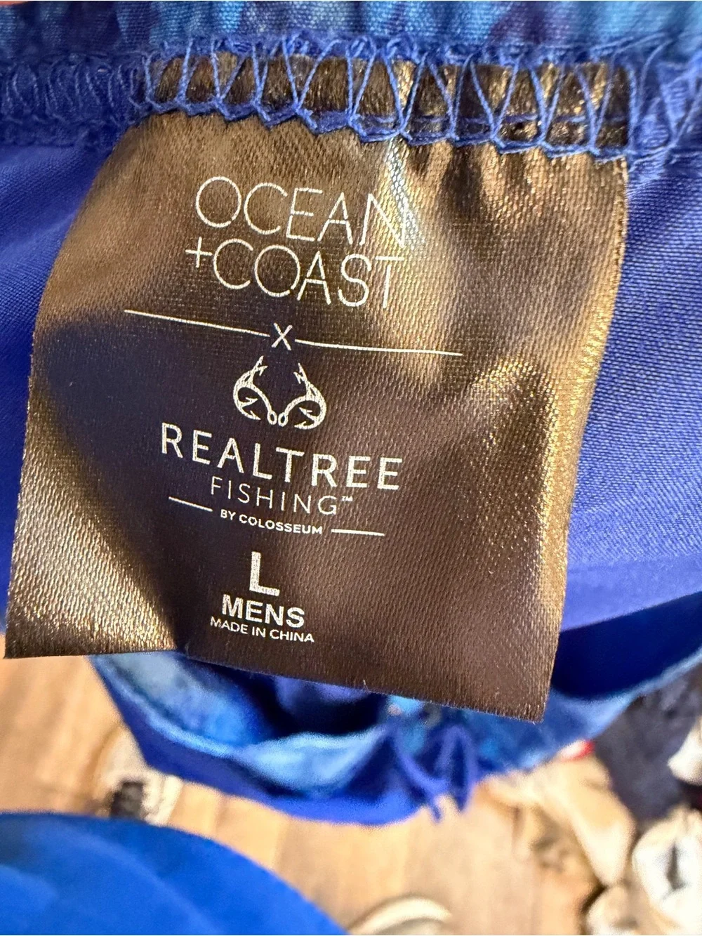 Ocean + Coast x Realtree Fishing Board Shorts Men L Blue Camo 10”